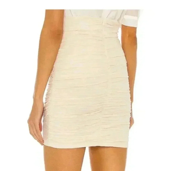 NWT Sabina Musayev Whistle Mini Skirt in Ivory Cream Nude High Waisted in XSMALL - Picture 3 of 7